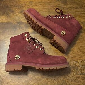 Timberland Premium Waterproof Boots Maroon Girls Size 2